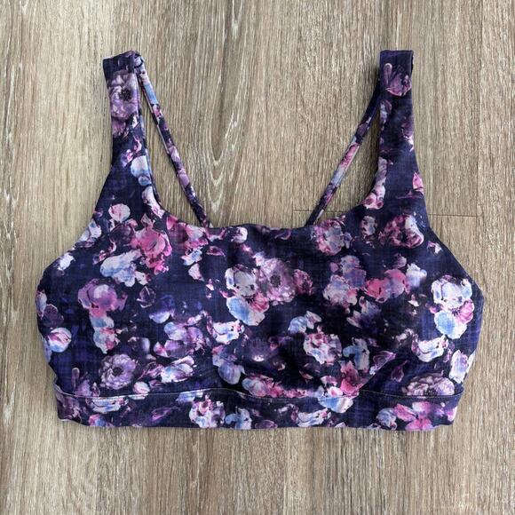 Athleta Other - Athleta Exhale Printed Sports Bra B-C Cup Purple Violet Floral - Size: Small